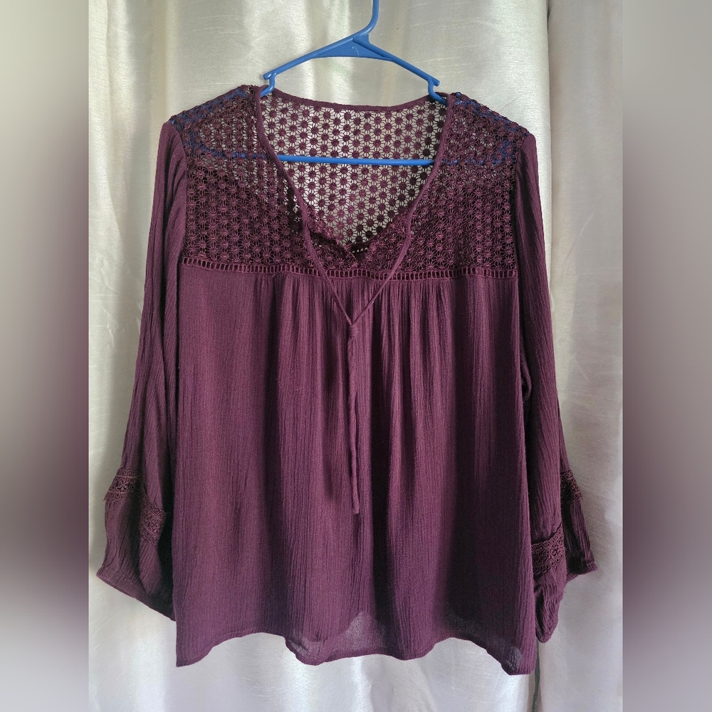 Charlotte Russe Deep Purple Lace Blouse